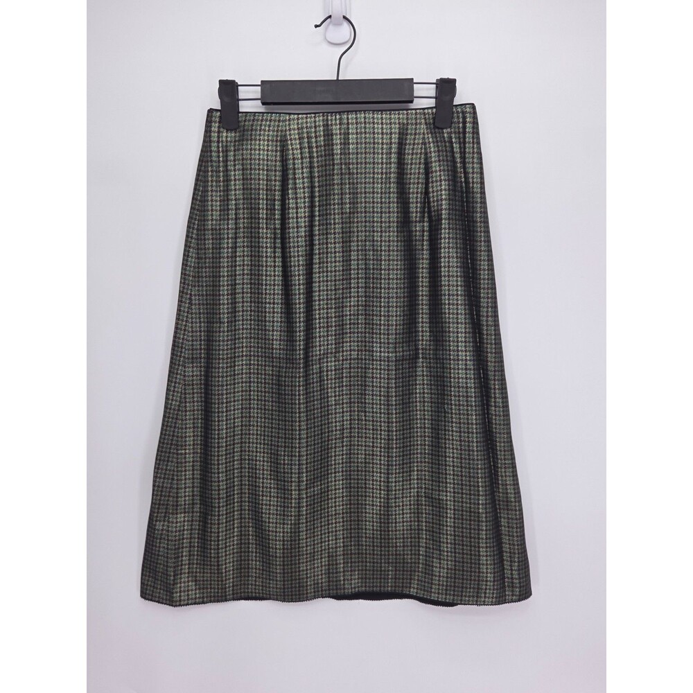New Marc Jacobs Silk Blend Metallic Houndstooth Print A-Line Midi Skirt 2